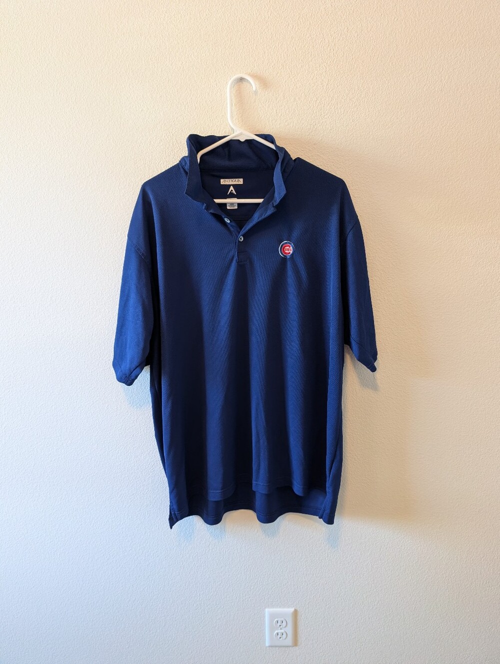 Men's Antigua Navy Blue Cubs Polo Shirt SZ XL